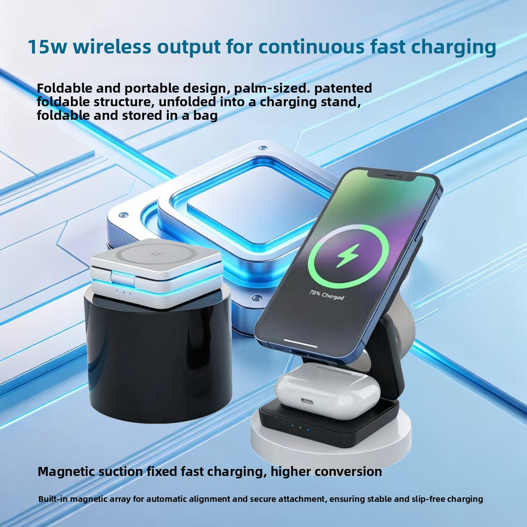 Three-in-One Foldable Magnetic Wireless Charger