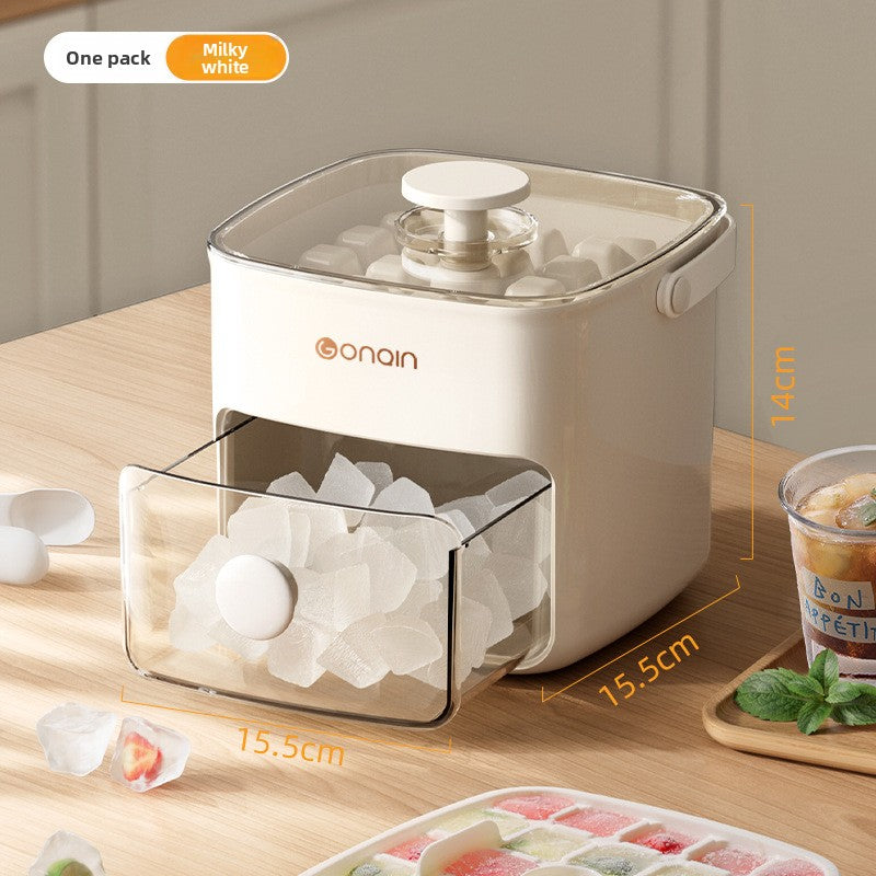 Portable ice container ice maker ice cube tray