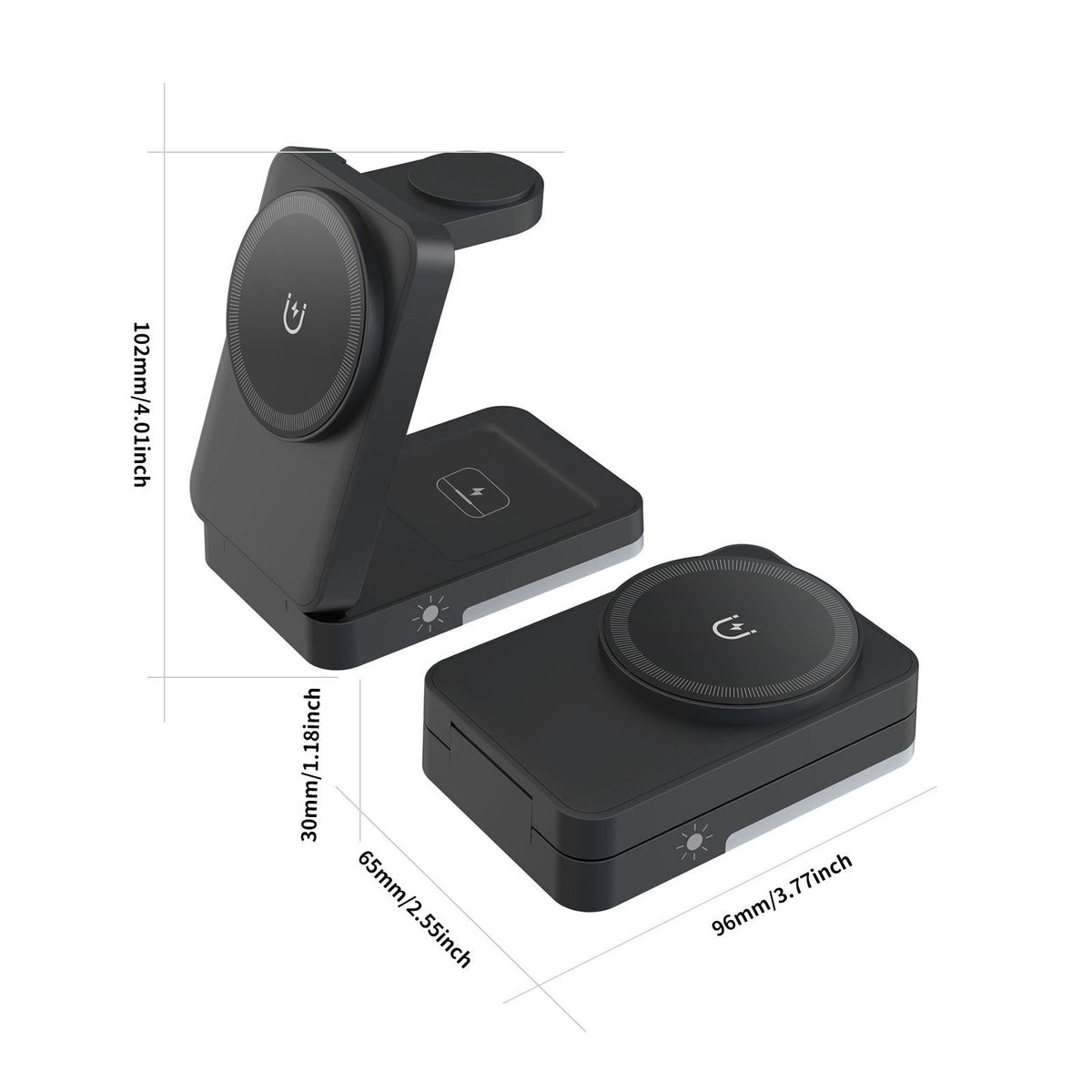 Three-in-One Foldable Magnetic Wireless Charger